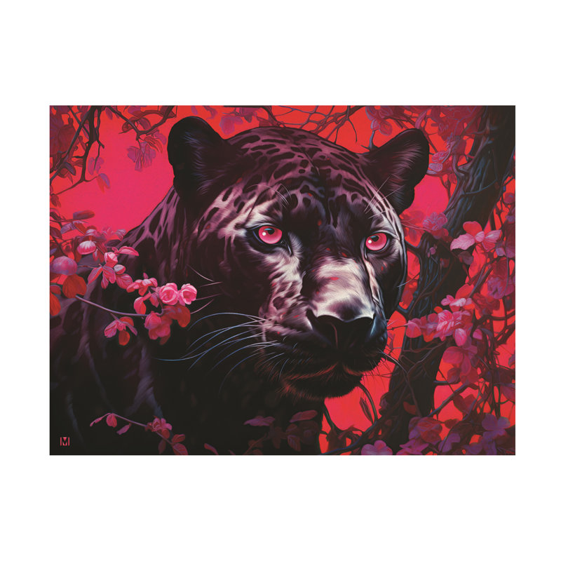 Art sur toile, Michael David Ward Crimson Jaguar, H 14 po x l 19 po