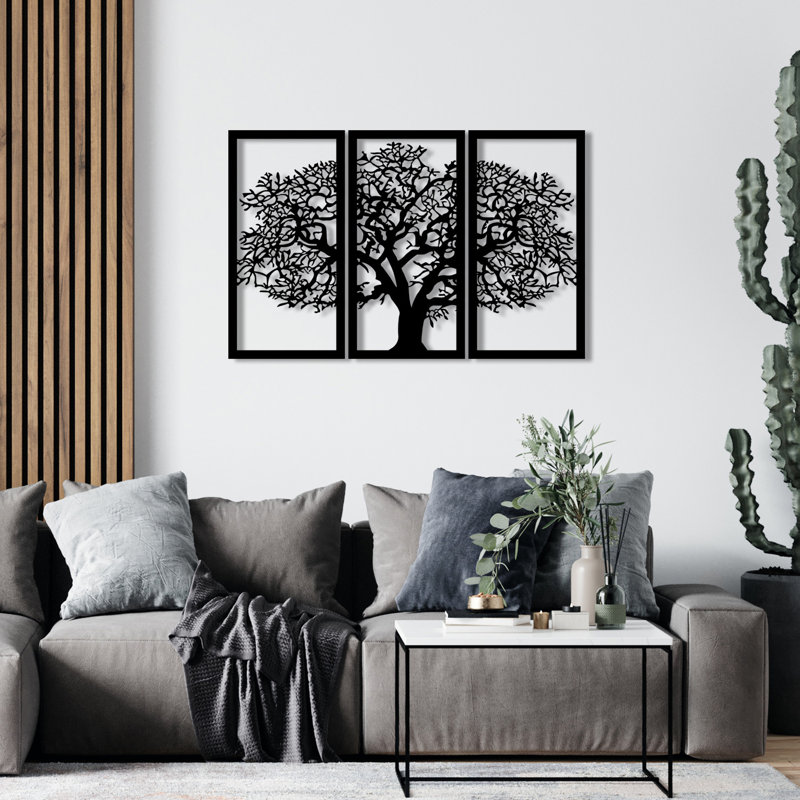 Élégant accessoire mural en métal noir élégant, 40,6 po x 26,0 po | Fabrication 100% métal, épaisseur: 0,05 pouce | Décoration moderne, design durable et élégant pour le salon, le bureau ou le vestibule