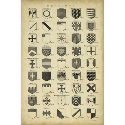 Vintage Heraldry I 1 Piece Wrapped Canvas Wall Art