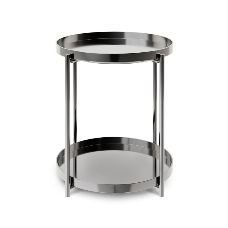 Algar Tray Top End Table, Dark Chrome, Dark Chrome