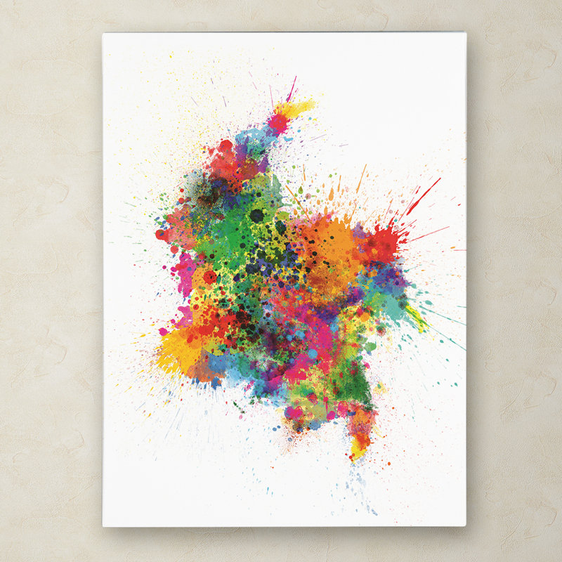 Alonnie, «Columbia Paint Splash Map», reproduction sur toile, H 32 po x l 24 po x P 2 po