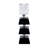 Black and Clear Glass 3-Tier Square Candle Holder - 2.5" x 2.5" x 8" - Black, Clear