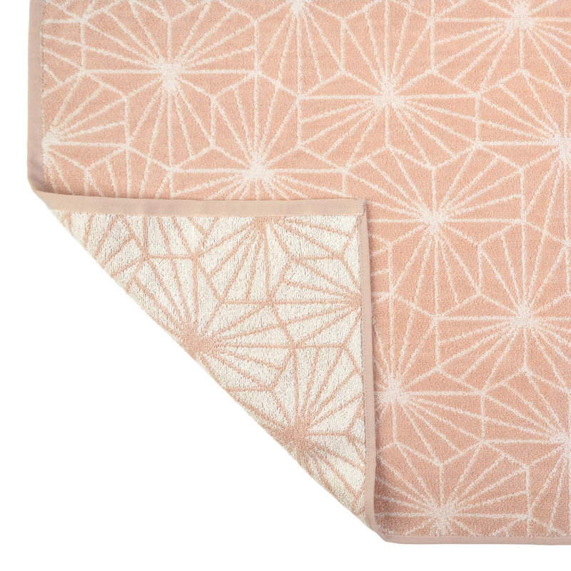 Emery Patterned Geometric Sheet Towel, Blush