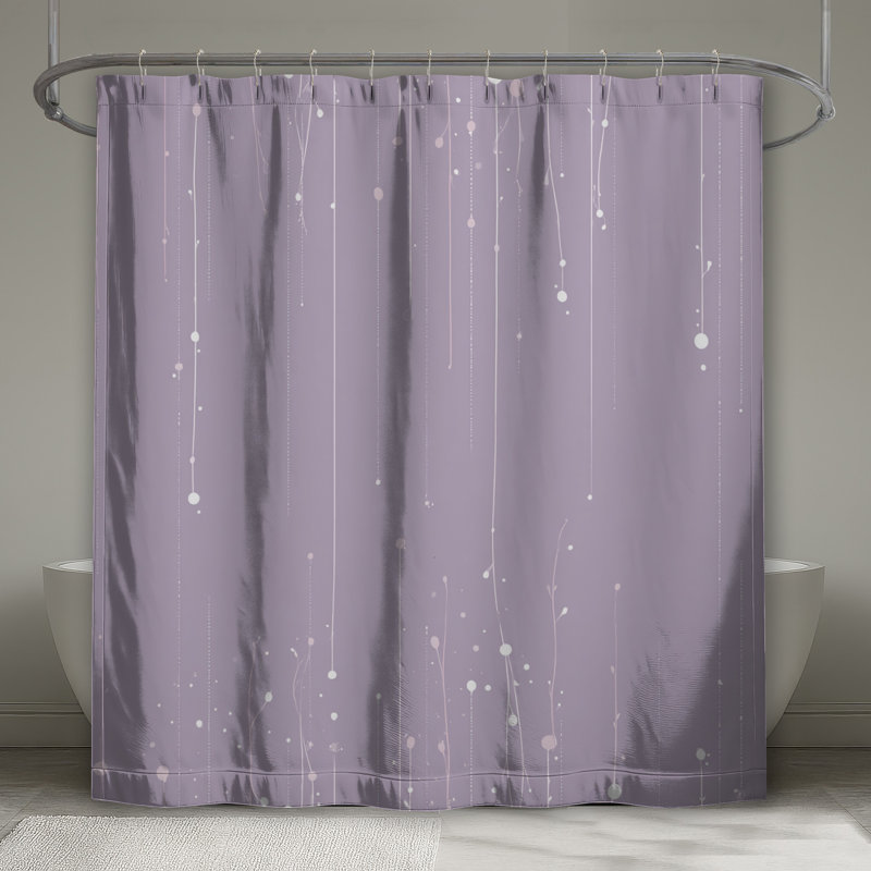 Rideau de douche abstrait - Art minimaliste, décor de salle de bain, H 93 po x l 70 po, Abstrait mauve