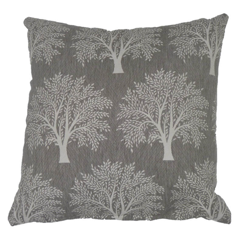 Orsi Floral Square Throw Pillow Cover, Pewter