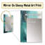 Or et sarcelle Aurora Harmony II - miroir mural spirales abstraites, miroir décoratif moderne, impression d'art en métal-10581719