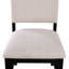 Chaises de salle à manger à hauteur de comptoir de style transitionnel 2 pièces, noir anthracite, garniture cloutée, chaises avec coussin de dossier rembourré gris (2 pièces), finition noire,