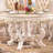 Luxury Carved Round Marble Dining Table Sets