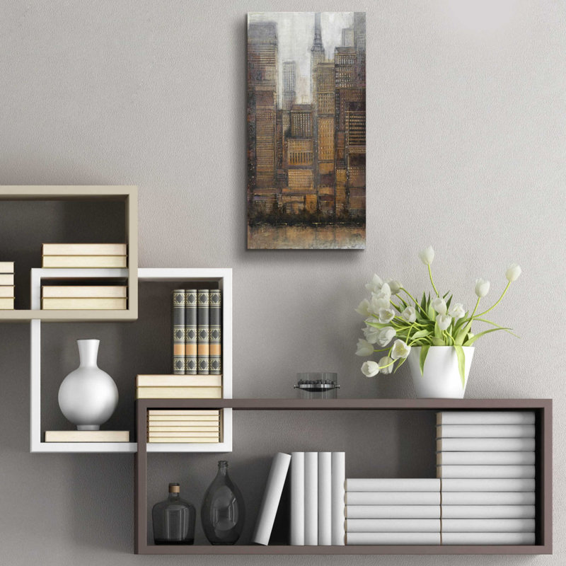 «Uptown City I» par Tim O'Toole, art mural en verre acrylique, H 24 po x l 12 po