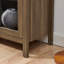 Armoire de rangement arquée avec lampe et cloisons en verre réglables