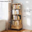 Bibliothèque rotative à 5 niveaux, bibliothèque rotative à 360 ° avec roulettes, peu encombrante, petite bibliothèque rotative pour chambre à coucher, salon-2056648444