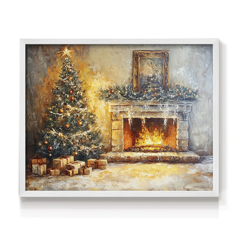 Art de Noël - CCIVI - Reproduction encadrée - Restickable, H 16 po x l 20 po, Blanc