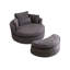 Grand fauteuil club rond moderne avec repose-pieds