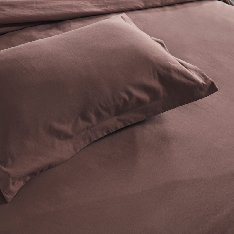 Ensemble de housse de couette en microfibre Trona, Housse de couette pour très grand lit et 2 très , Muscade