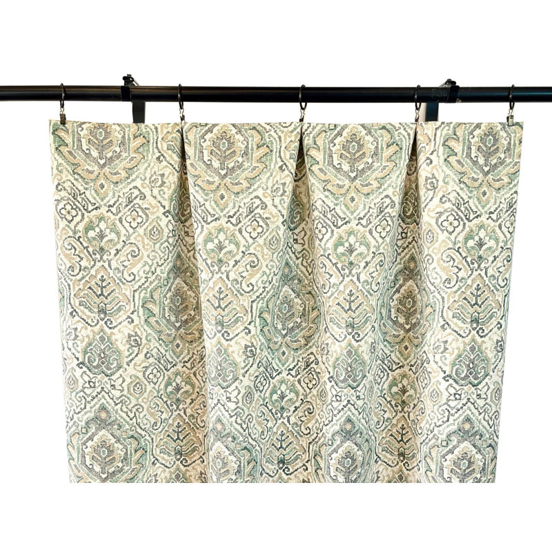 Rideaux vert à motif cachemire damassé, L 50 po x L 50 po