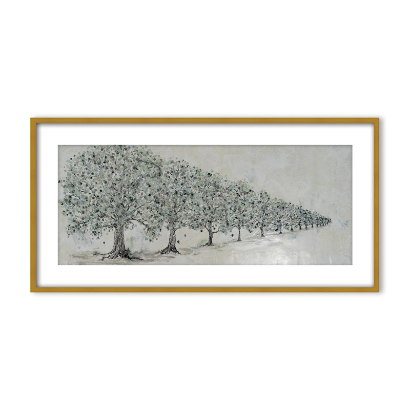 Nature Inspired "Renewal in Bloom" Canvas Wall Art By , 24" H x 48" W, Framed Print, Beige