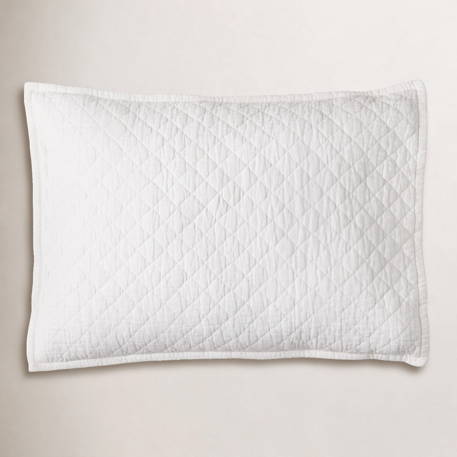 Jeffen Linen Pillow Sham, White, Standard/Twin