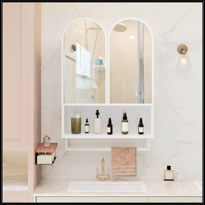 Armoire à miroir 23,62 po, Blanc
