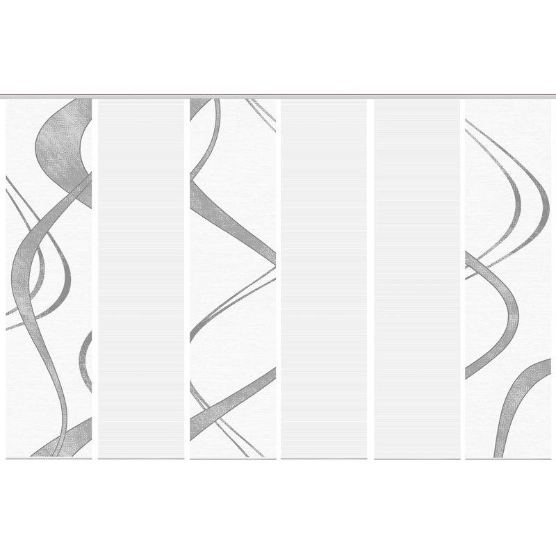 Pearman Semi Sheer Curtain Panel Pair, White/Grey