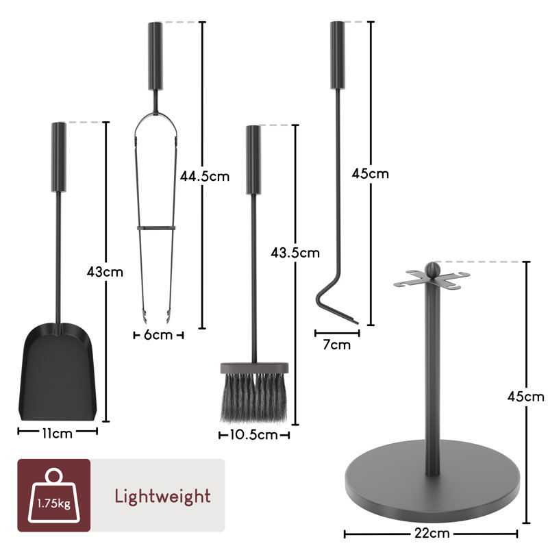Vida Warwick Iron Fireplace Tool Set