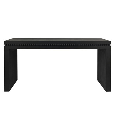 64in Rustic Wood Console Table – Elegant Entryway Table with Decorative Beaded Trim by Bungalow Rose