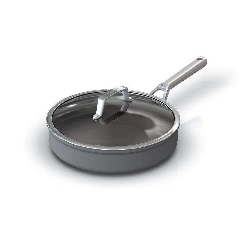 Slate Grey 8-Piece Nonstick Aluminum Cookware Set with Glass Lids