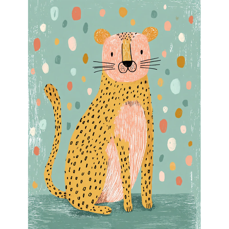 Confettis guépard, art mural sur toile tendue, H 40 po x l 30 po
