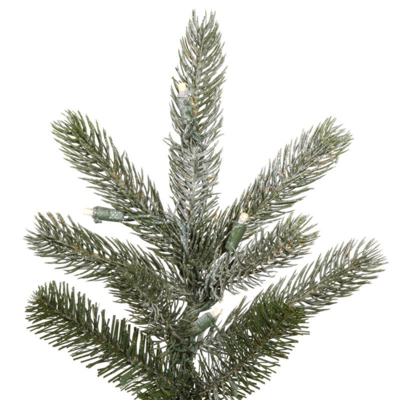 Arbre de noël artificiel givré de frasier de 6,5' avec des lumières claires chaudes de led