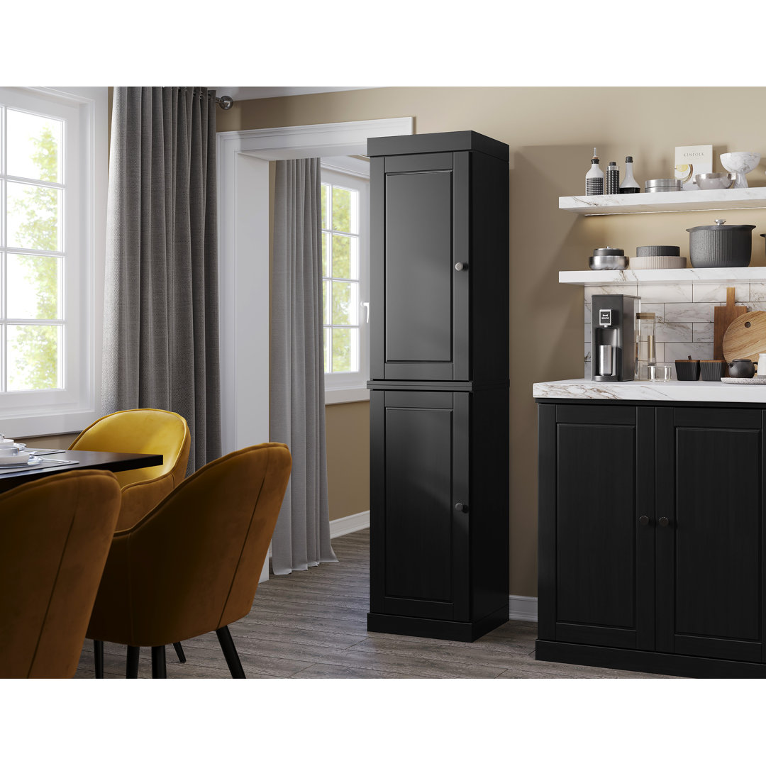 Jaylena 100% Solid Wood 16.5" Pantry Cabinet with Solid Doors and Adjustable Shelves Latitude Run® 