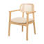 Chaises de salle à manger en PE avec assise rembourrée et structure en bois PE-125490483-118705389