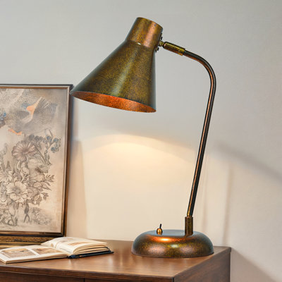 Braecklein Hand-Painted Metal Adjustable Desk Lamp with LED Bulb, 1950's Vintage Mid Century