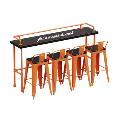 Ensemble de table haute rectangulaire de style industriel 17,8 po