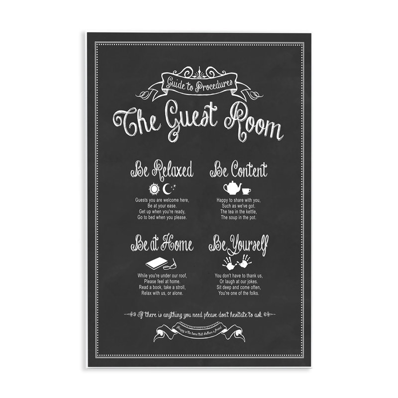 The Guest Room Guide by Lettered and Lined - Textual Art Print on Canvas, 20" H x 16" W x 1.5" D
