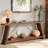 70.9 Inches Extra Long Sofa Table Behind Couch, Industrial Entryway Console Table With Storage For Hallway, Entry, Living Room, Dark Walnut Brown-2850335
