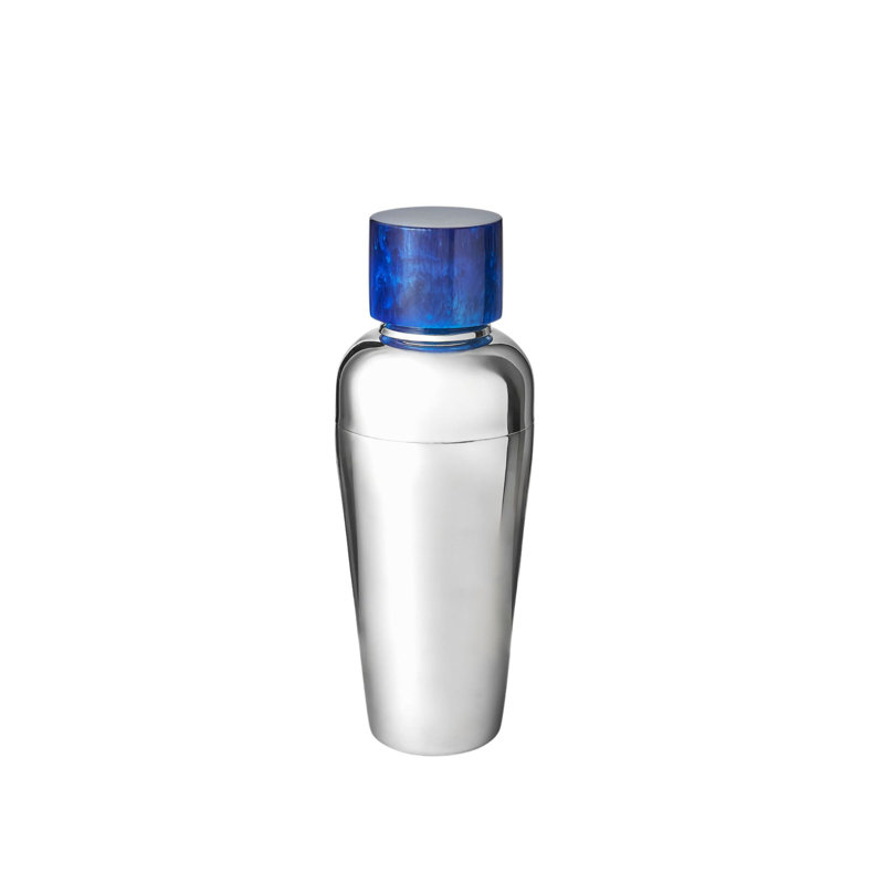 Azure Blue Resin & Stainless Steel Cocktail Shaker