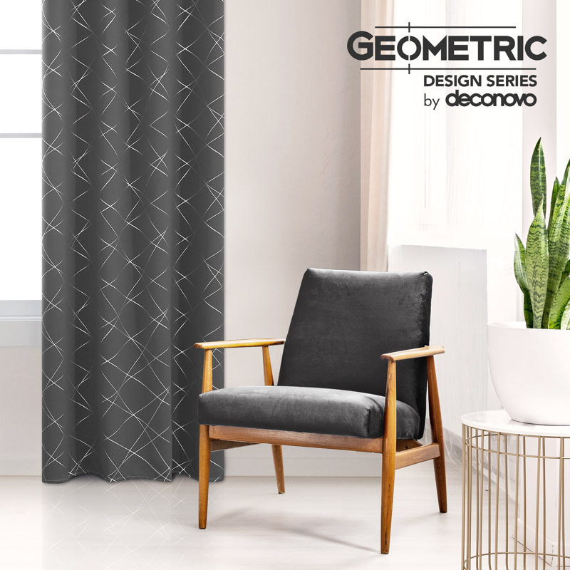 Room Darkening Curtain Pair, 52" W x 54" L, Dark Gray
