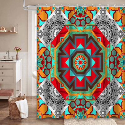 Rideau de douche bleu imperméable, rideaux de douche pour la salle de bain avec 12 crochets