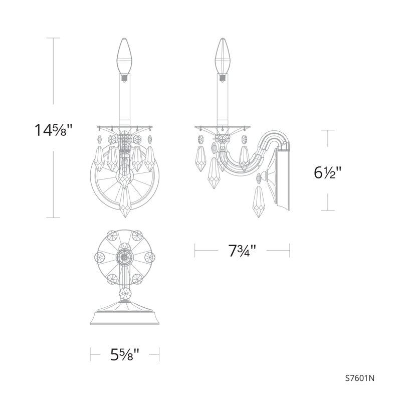 Black Aluminum Wall Sconce with Radiance Crystal Accents
