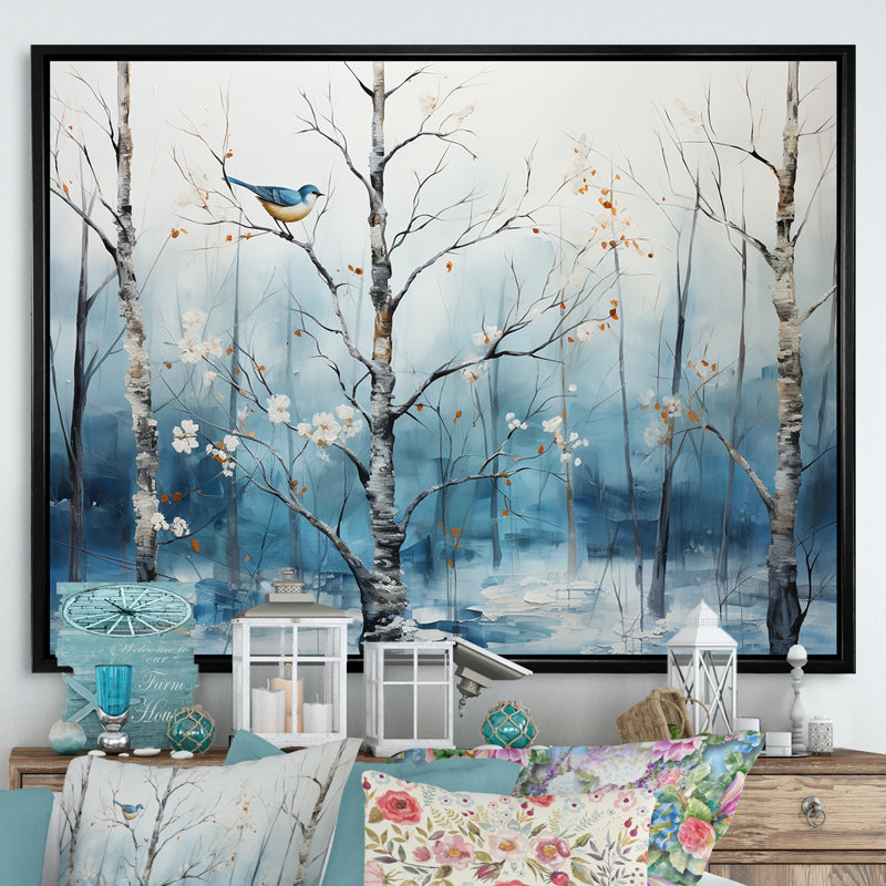 Harmonie hivernale bleue et blanche II, Silver Picture Framed, 24" H x 32" W