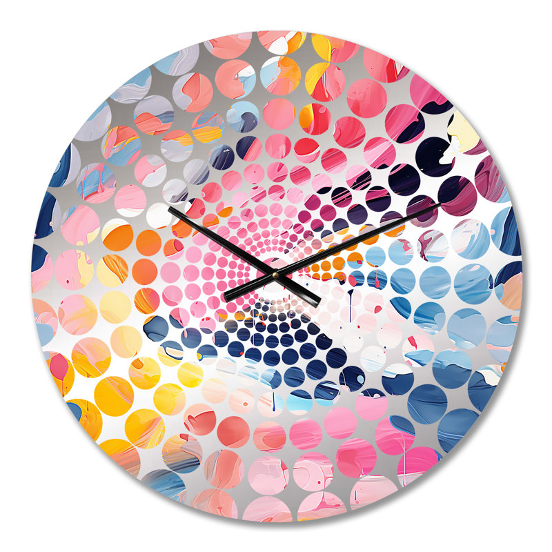 «Colorful Paint Swirl Bliss - Horloge murale abstraite», Petit