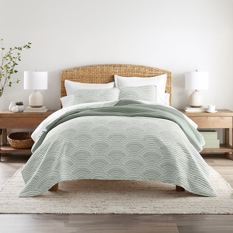 Becky Cameron Quilt, King/Cal-King Quilt + 2 King Shams, Eucalyptus