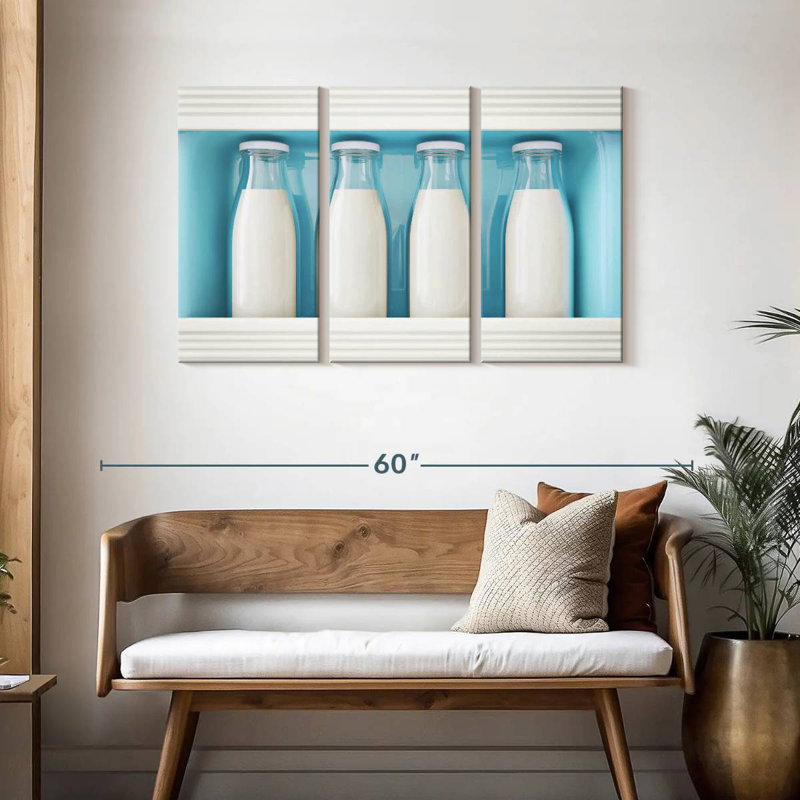 Yarlin Fridge Milk Bottles, 28" H x 45" W