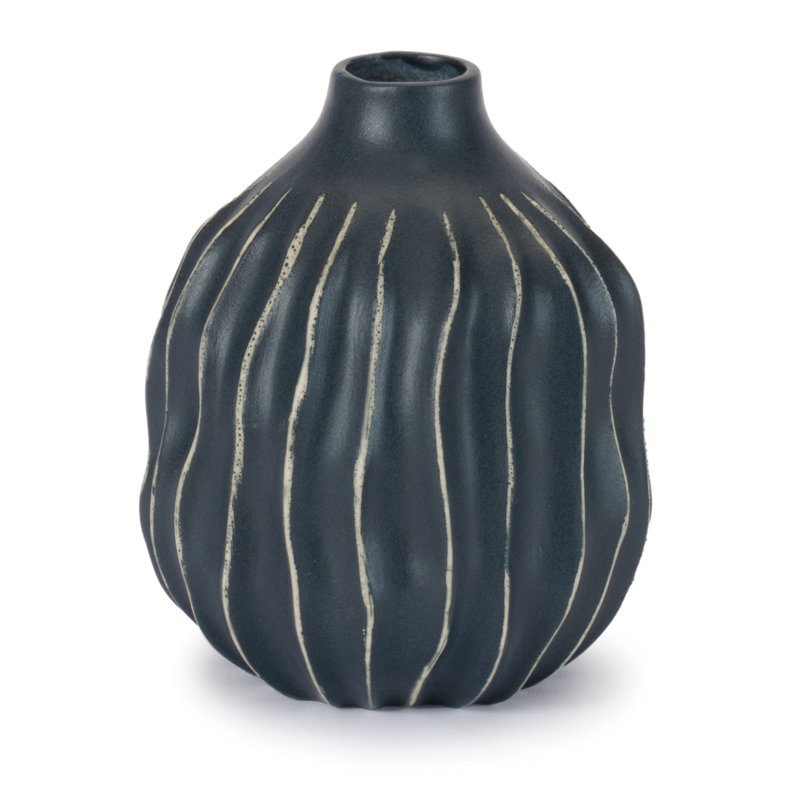 Vase ondulé en grès côtelé (ensemble de 2)