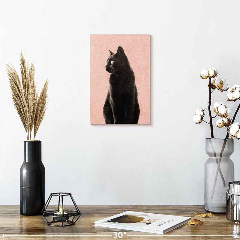 Brampt Black Cat Peach, 12" H x 8" W