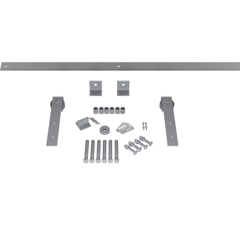 Ensemble de quincaillerie pour porte de grange standard Premium, Gris, 84 po