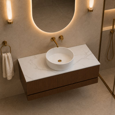 Modern 36" Solid Surface Bathroom Vanity Top for Vessel Sink