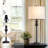 Augrave 28" Modern Black Metal Table Lamp with USB Port and Empire Shade-1690626293