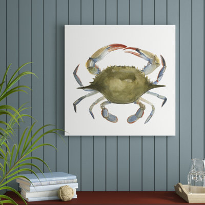 Watercolor Crab II by Emma Scarvey - Wrapped Canvas Painting