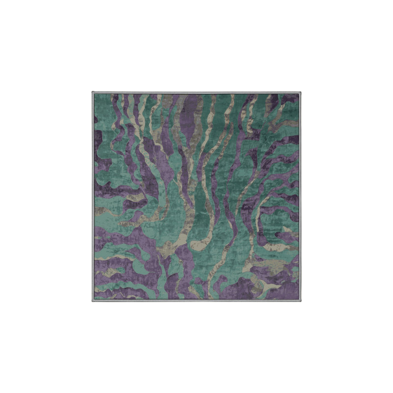 Tapis gris lavable à la machine, Carré 4 pi
