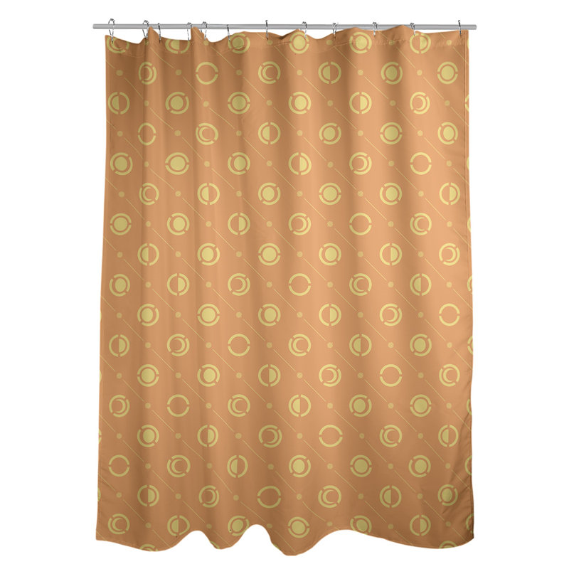 Rideau de douche à phases simples classic moon Noira Gothard, Orange / Jaune